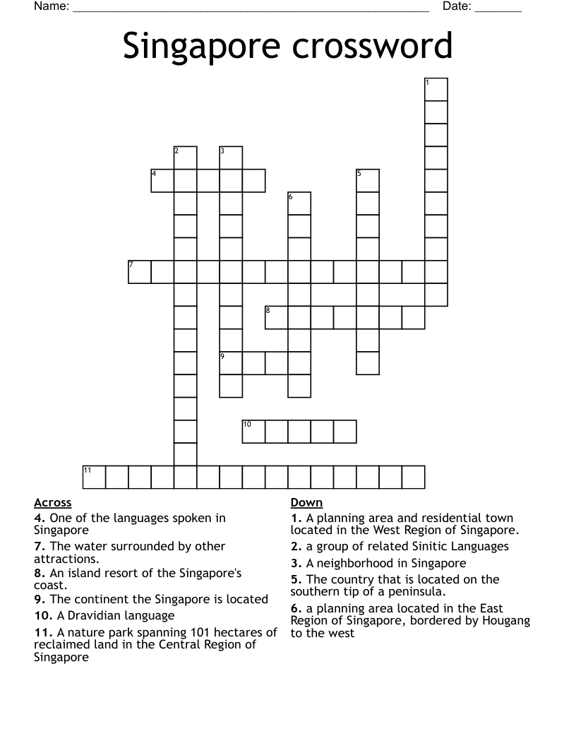 Singapore crossword