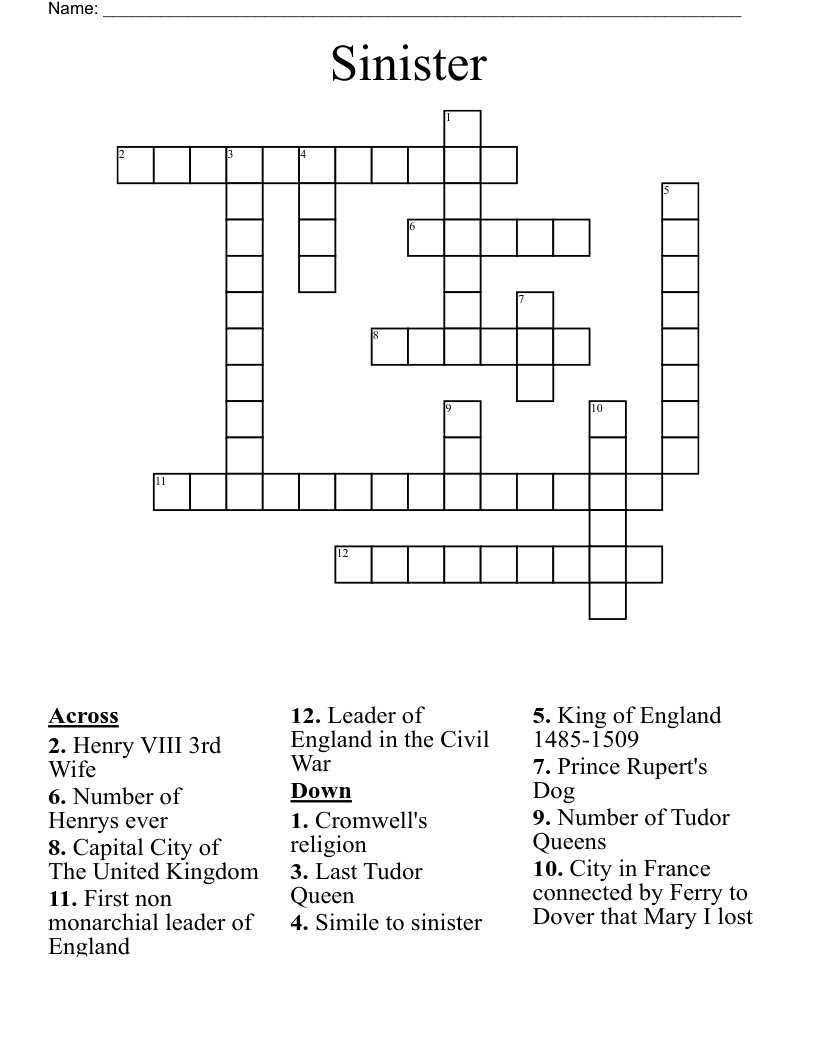 Sinister Crossword