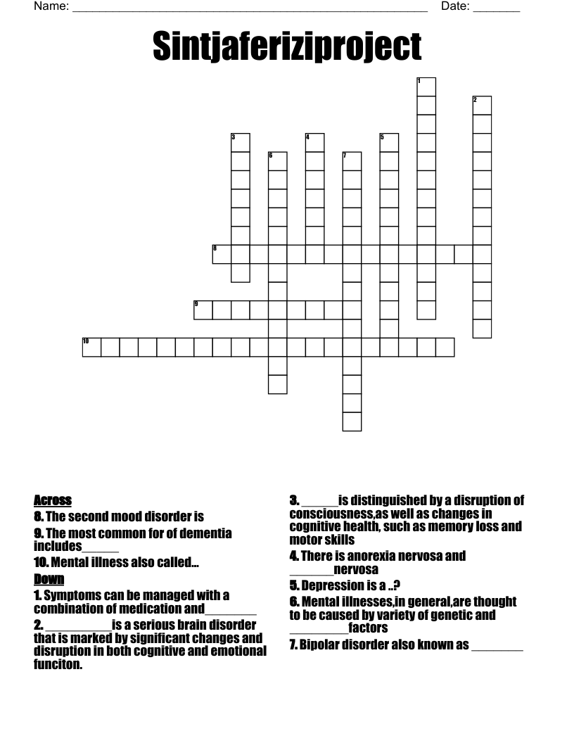 Sintjaferiziproject Crossword