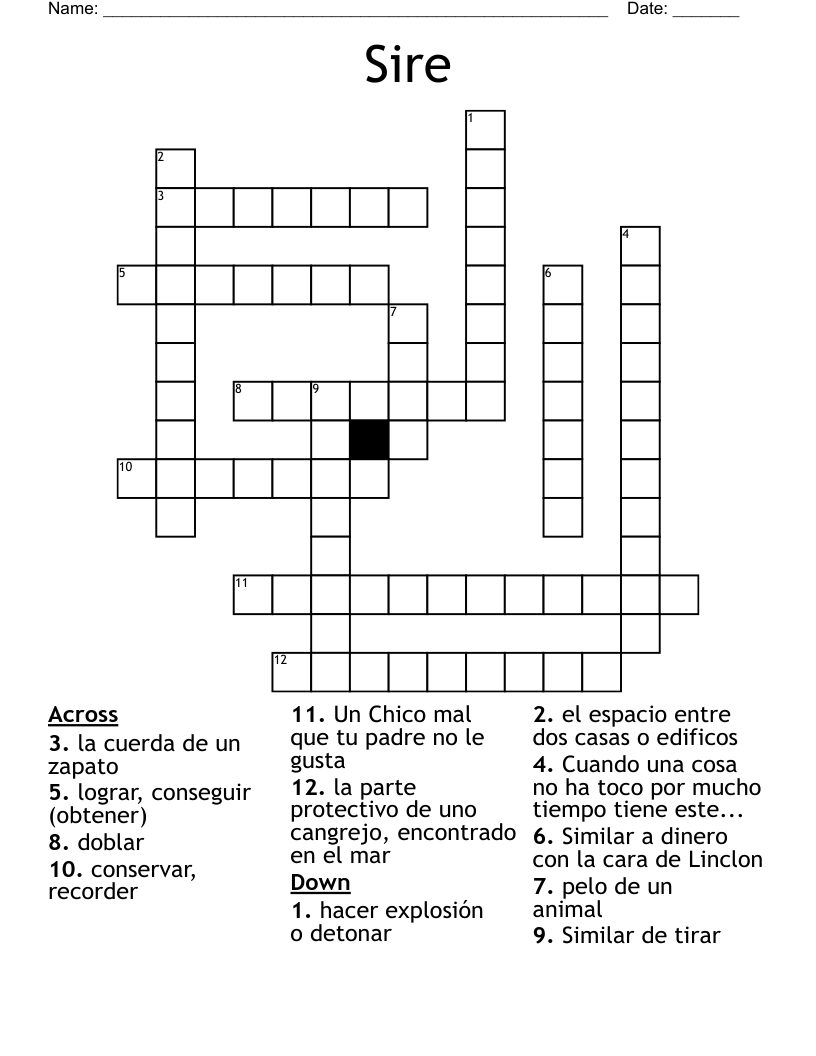 Sire Crossword