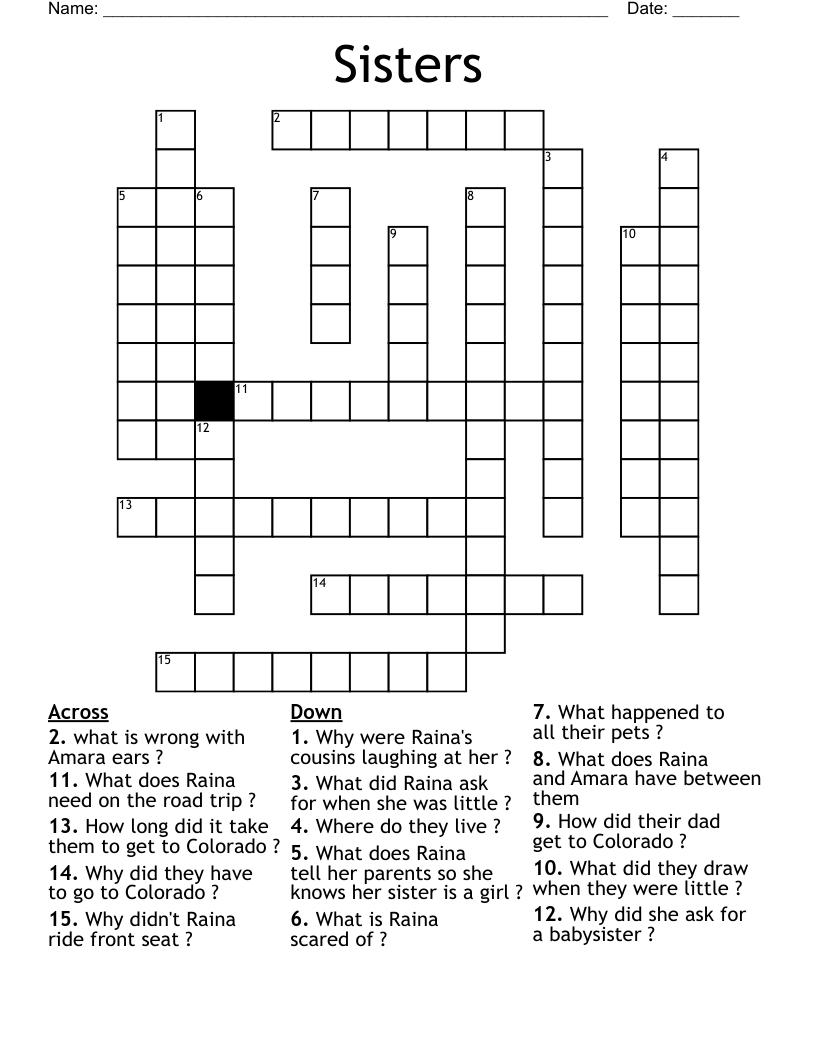 Sisters Crossword