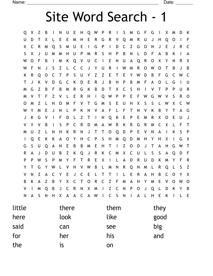 Site Word Search - 1