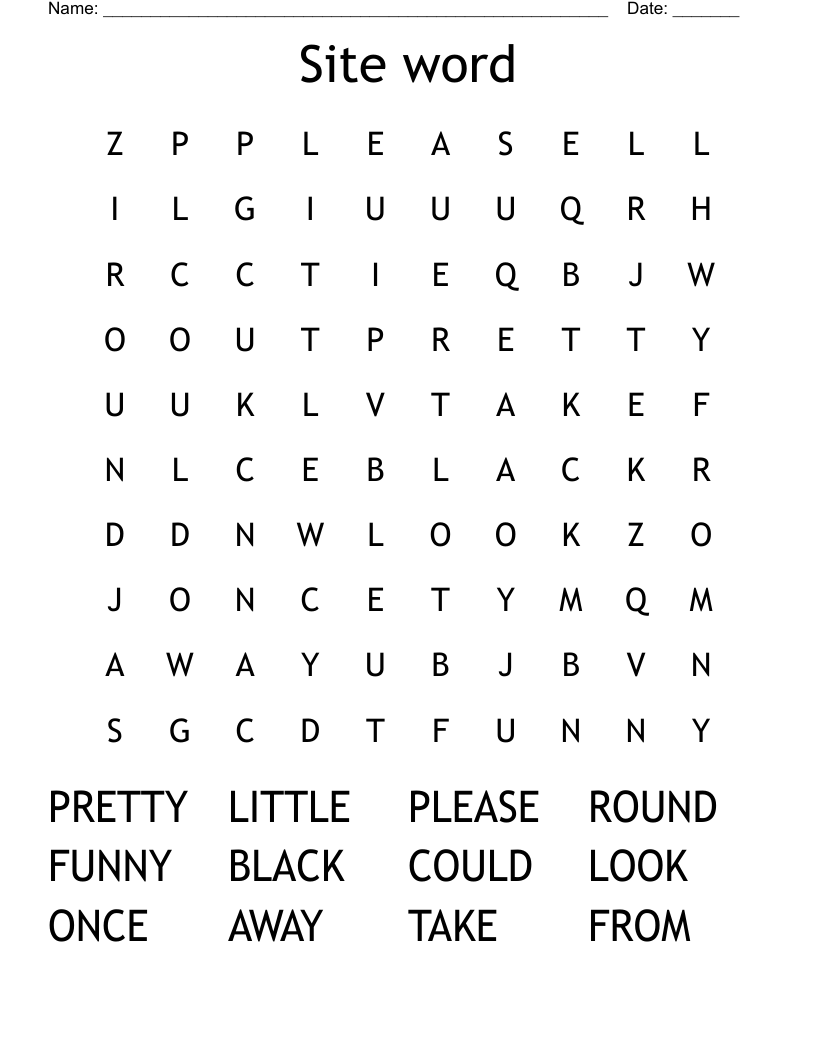 Site word Word Search