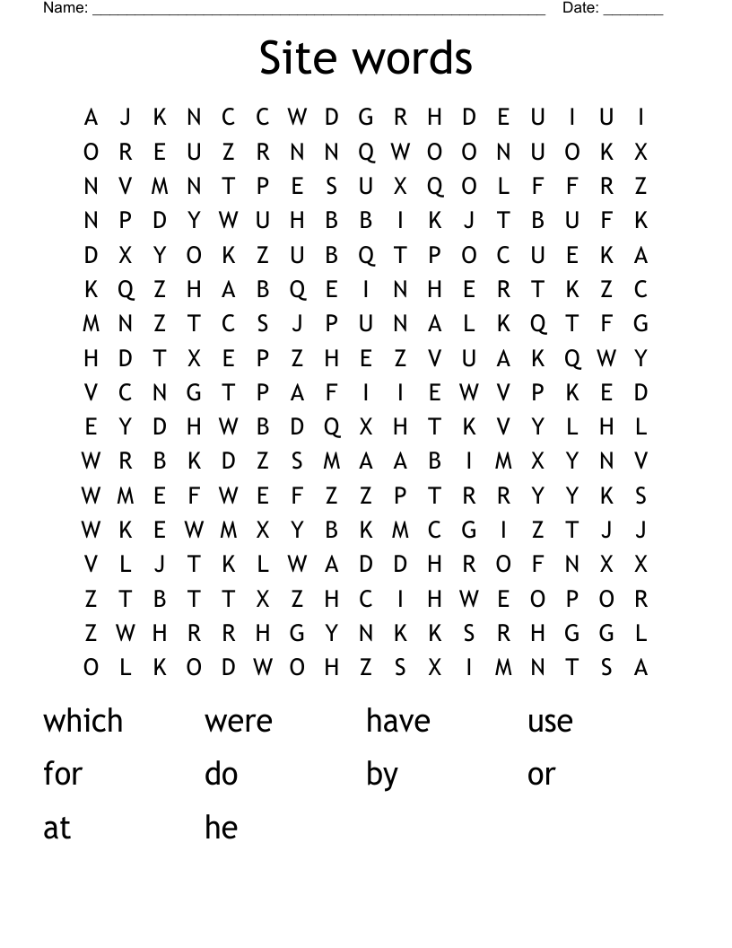 Site words Word Search