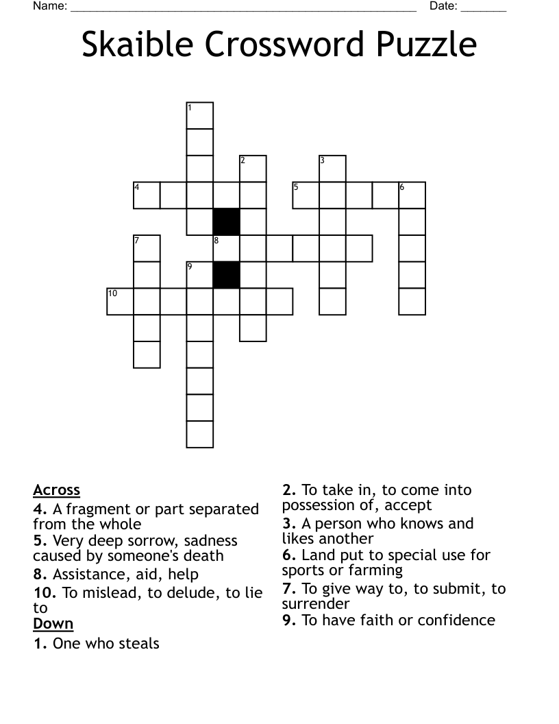Skaible Crossword Puzzle