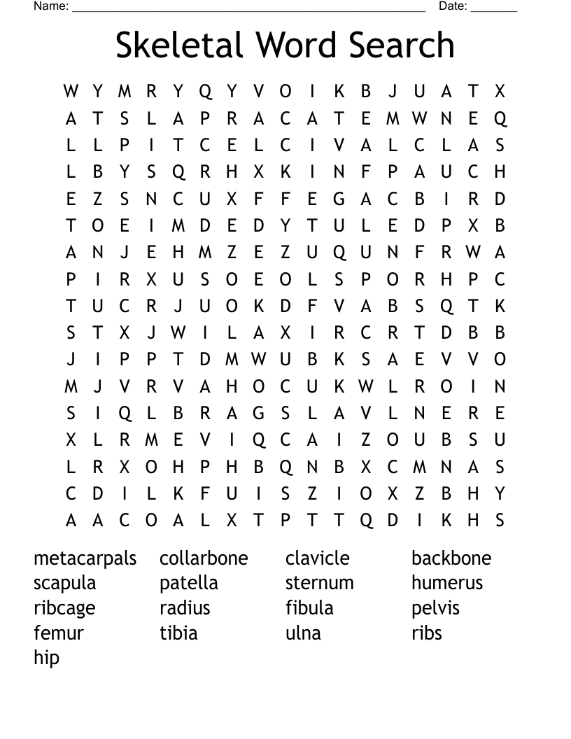Skeletal Word Search
