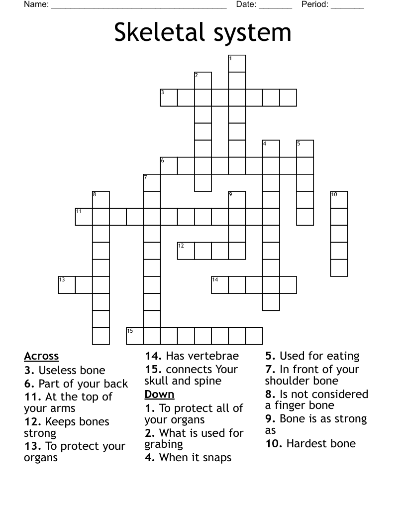 Skeletal system Crossword
