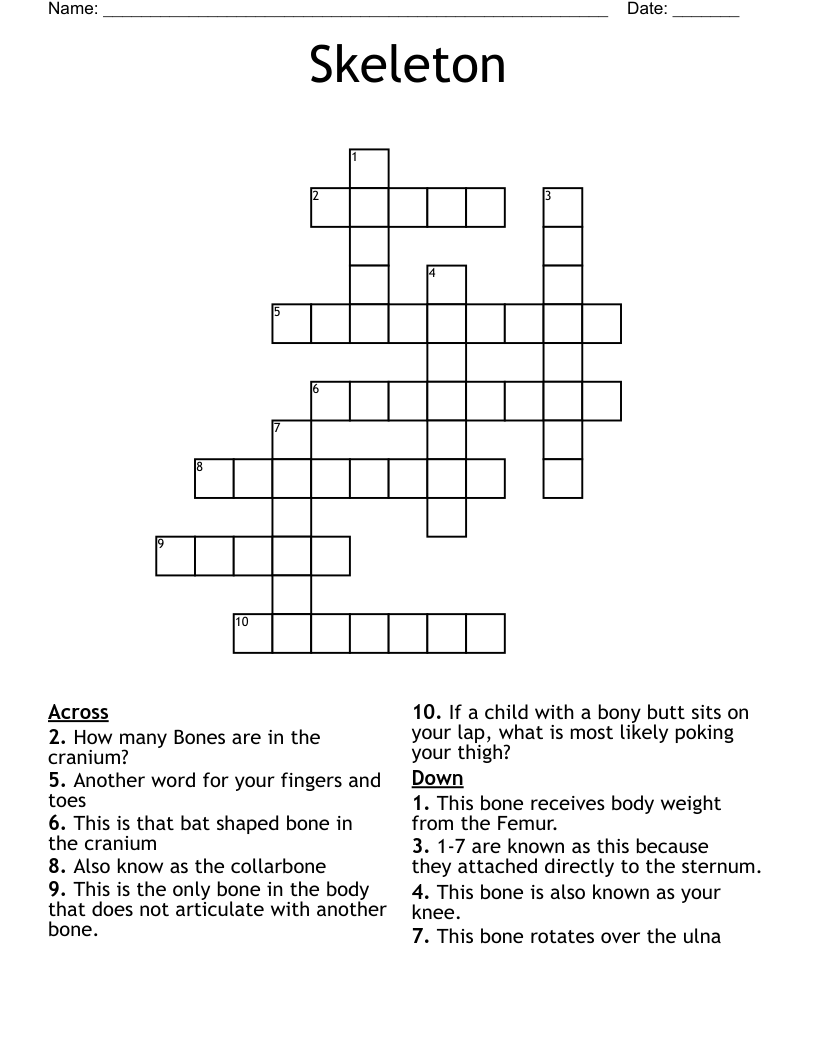 Skeleton Crossword