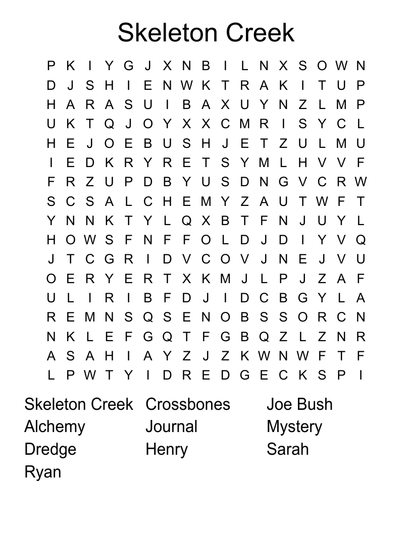 Skeleton Creek Word Search