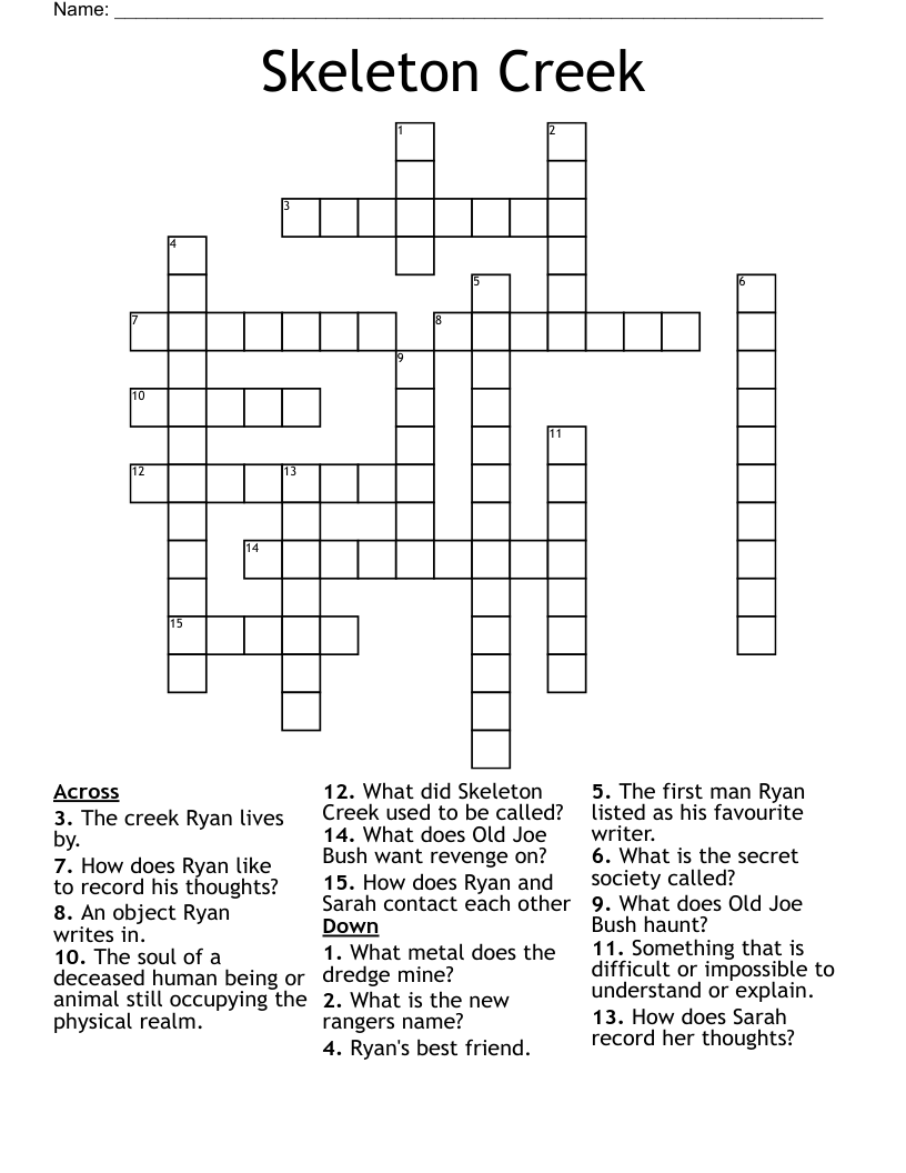 Skeleton Creek Crossword