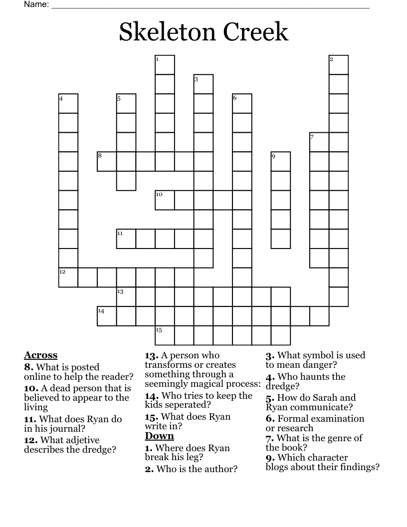 Skeleton Creek Crossword