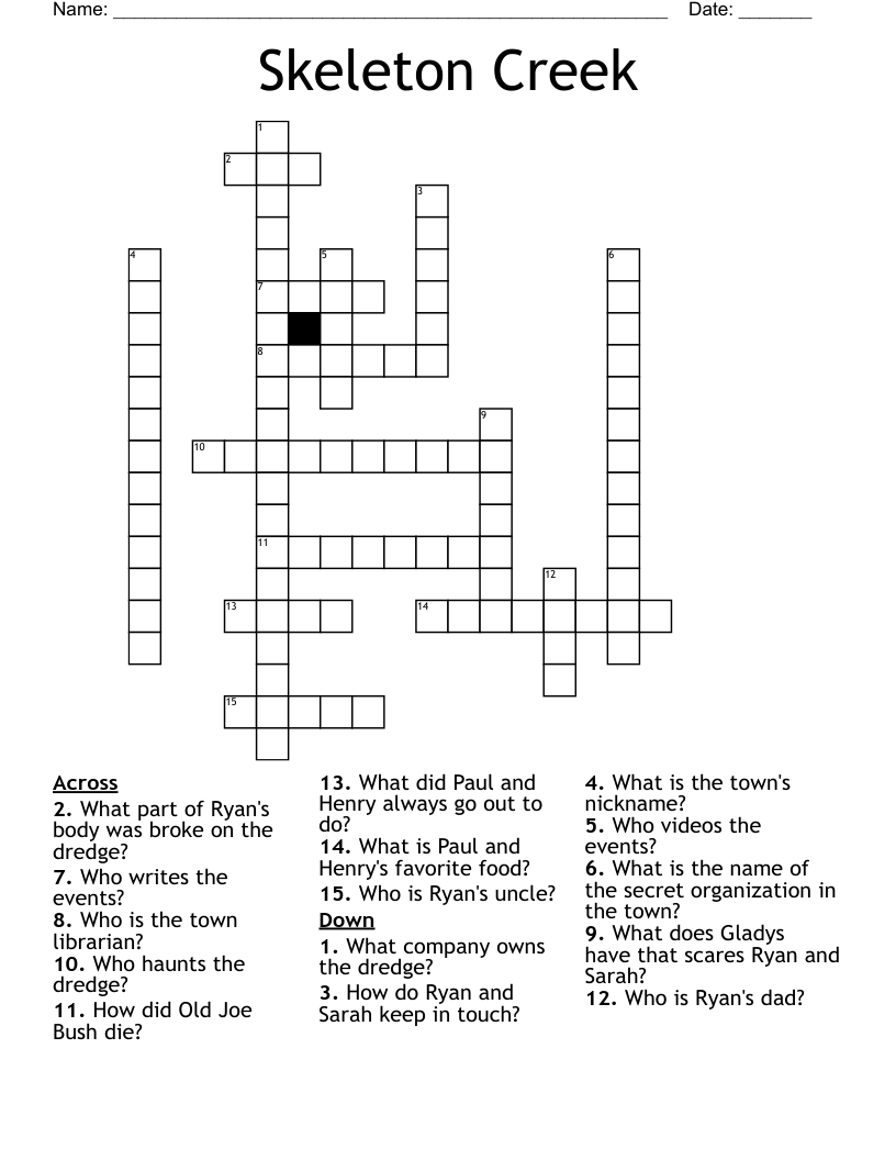 Skeleton Creek Crossword