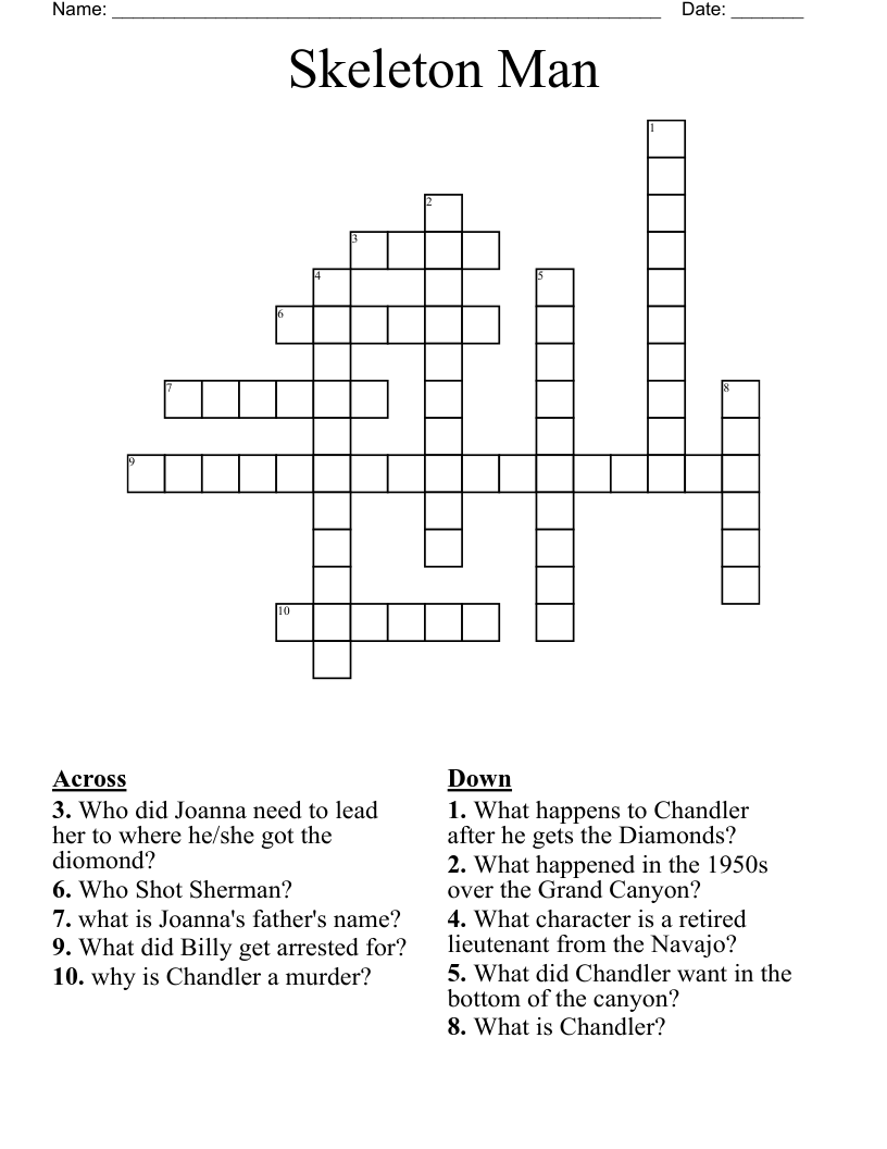 Skeleton Man Crossword