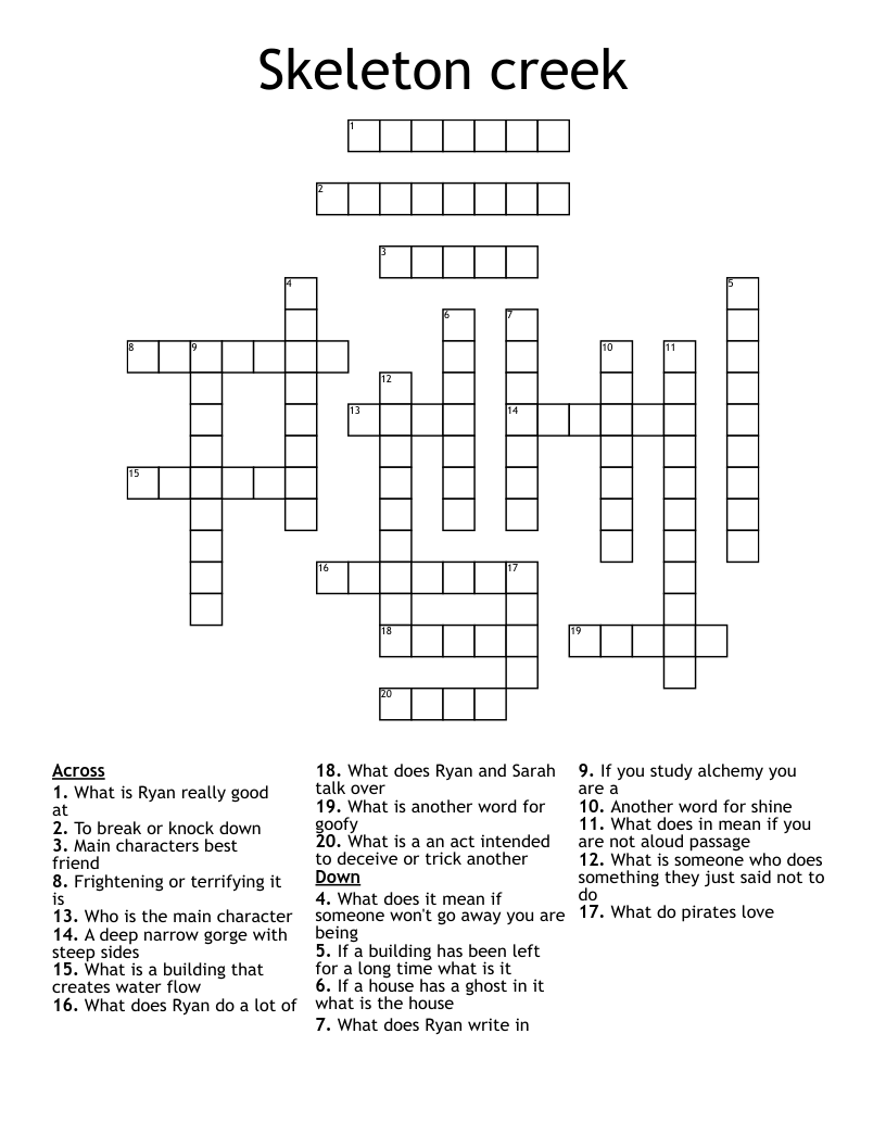 Skeleton creek Crossword