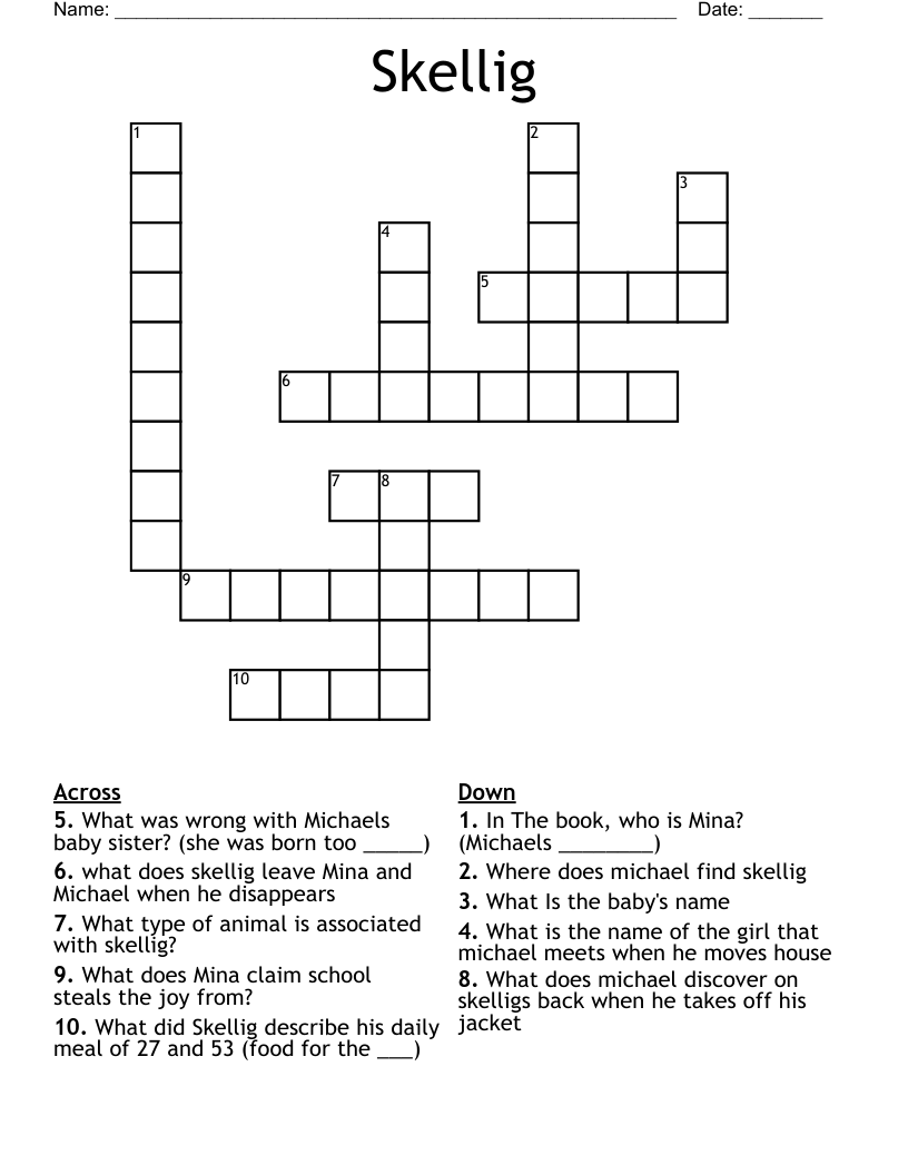 Skellig Crossword