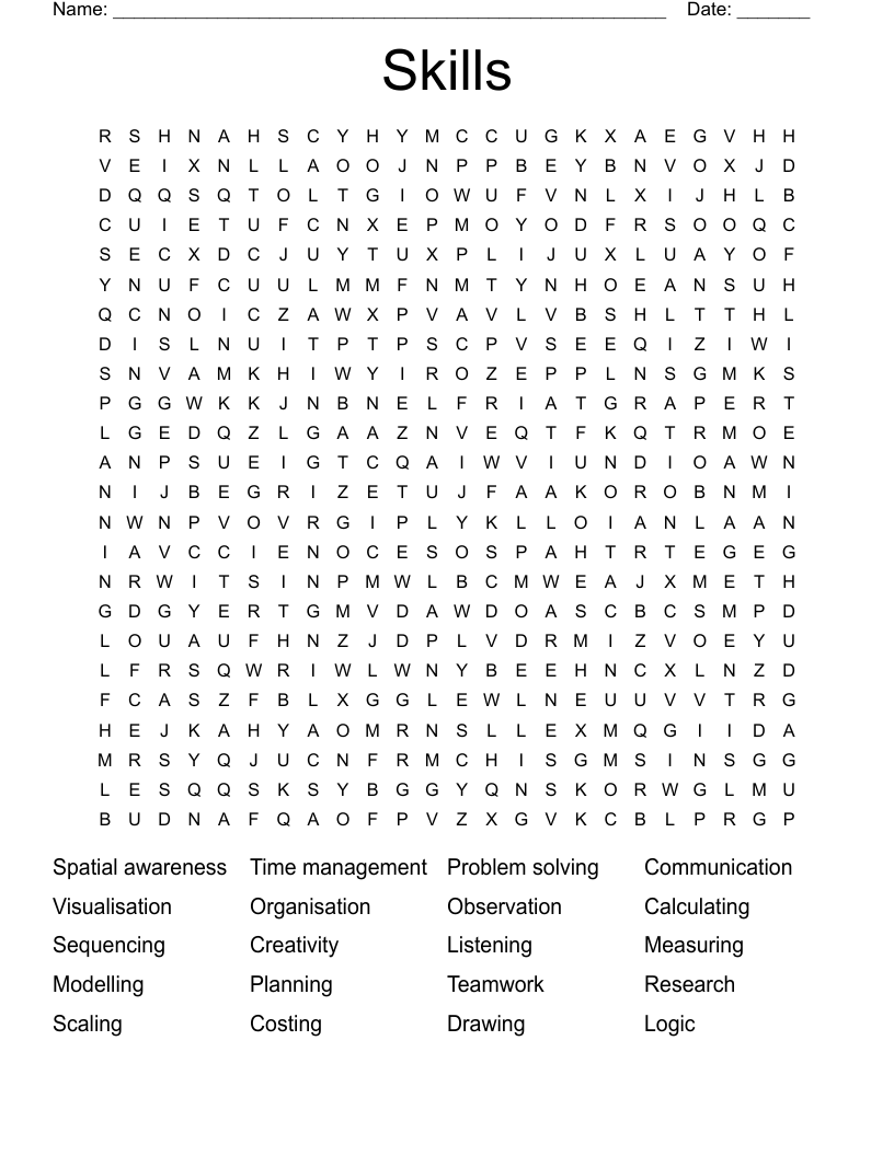 Skills Word Search