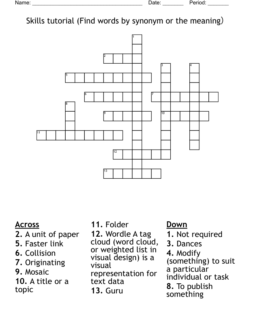 Skills tutorial (Find words by synonym or the meaning）