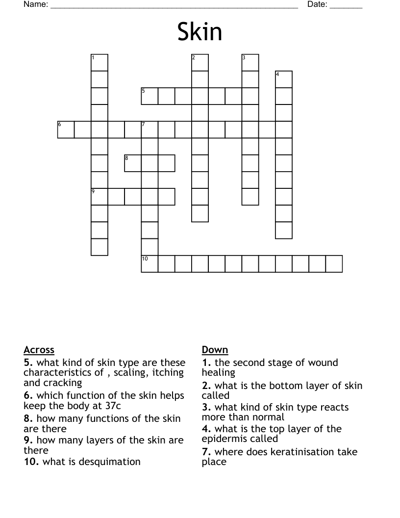 Skin Crossword