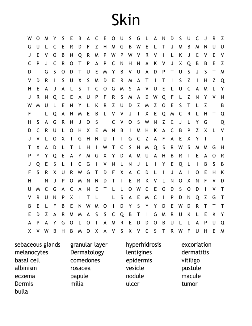 Skin Word Search