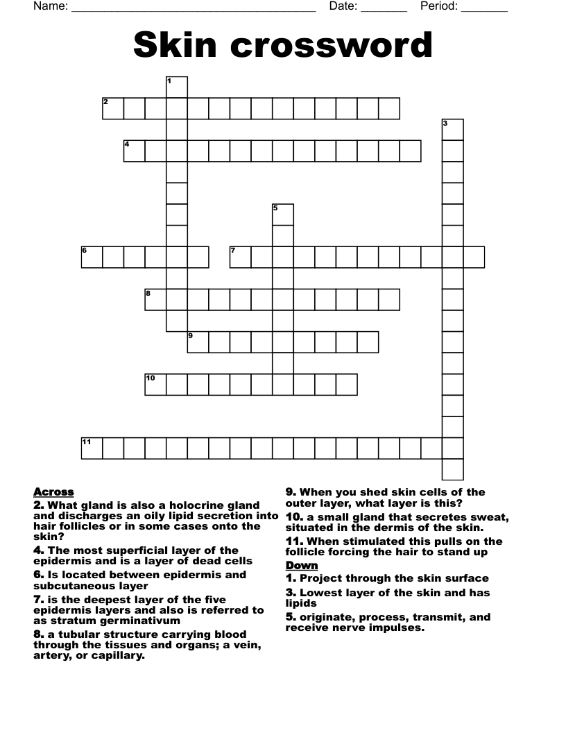 Skin crossword