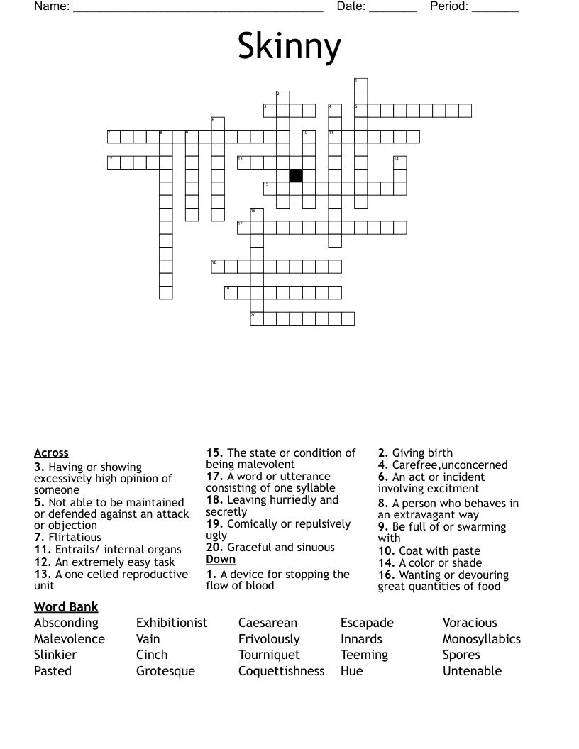 Skinny Crossword