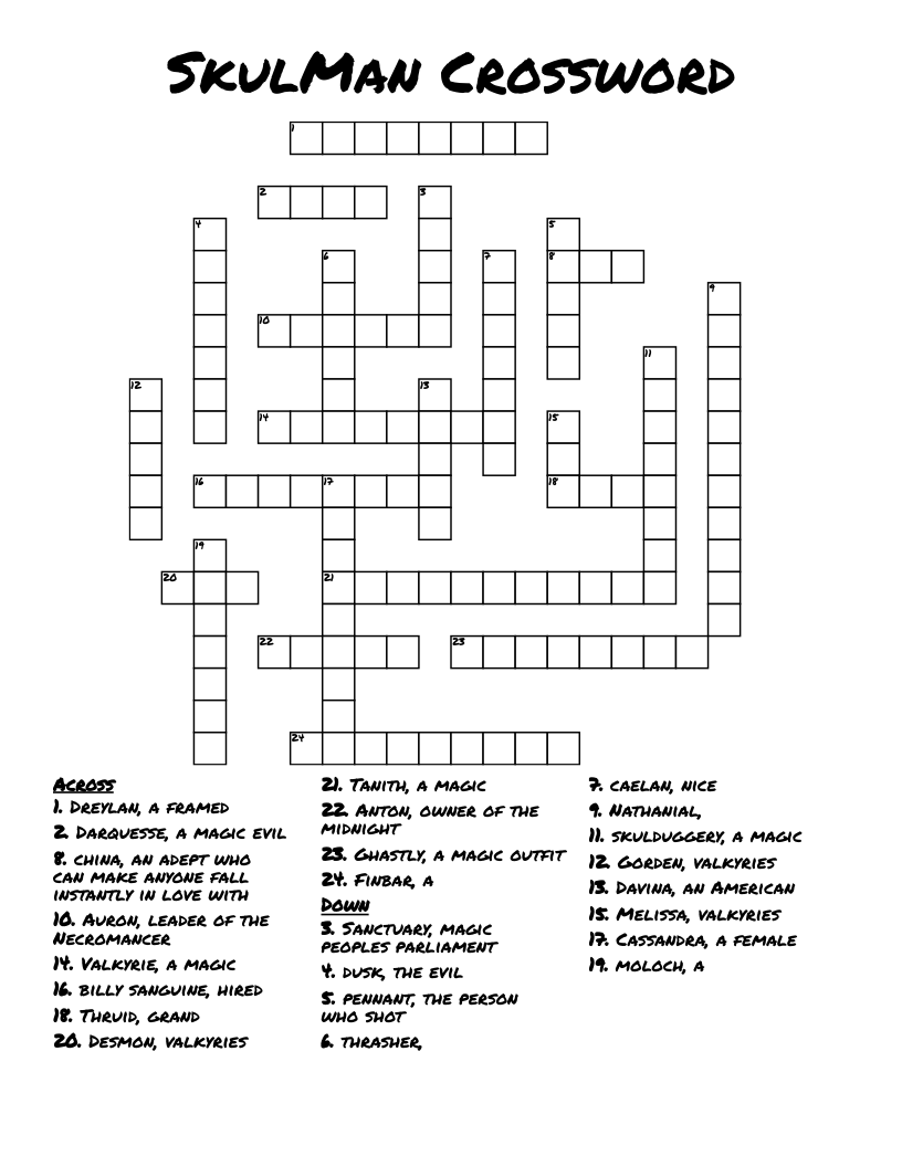 SkulMan Crossword