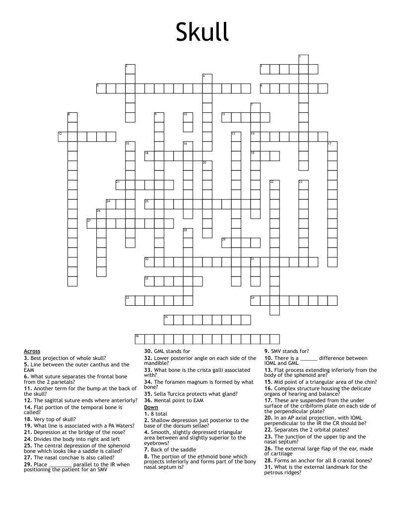 Skull Crossword