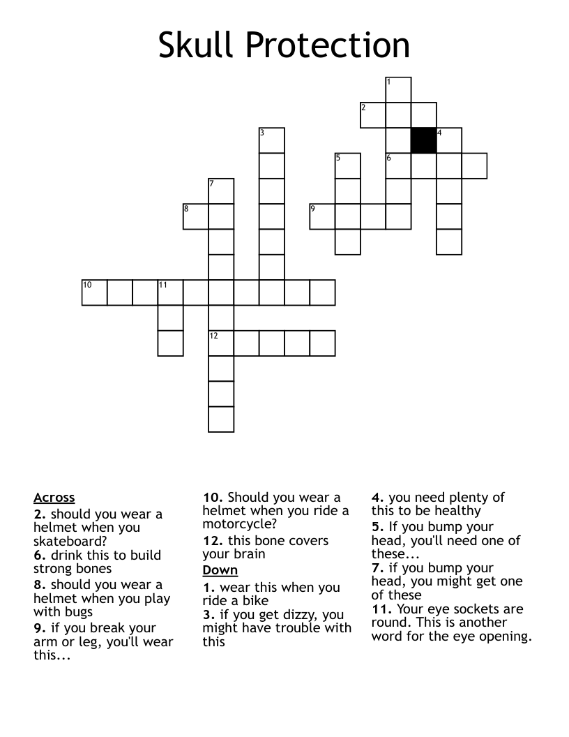 Skull Protection Crossword
