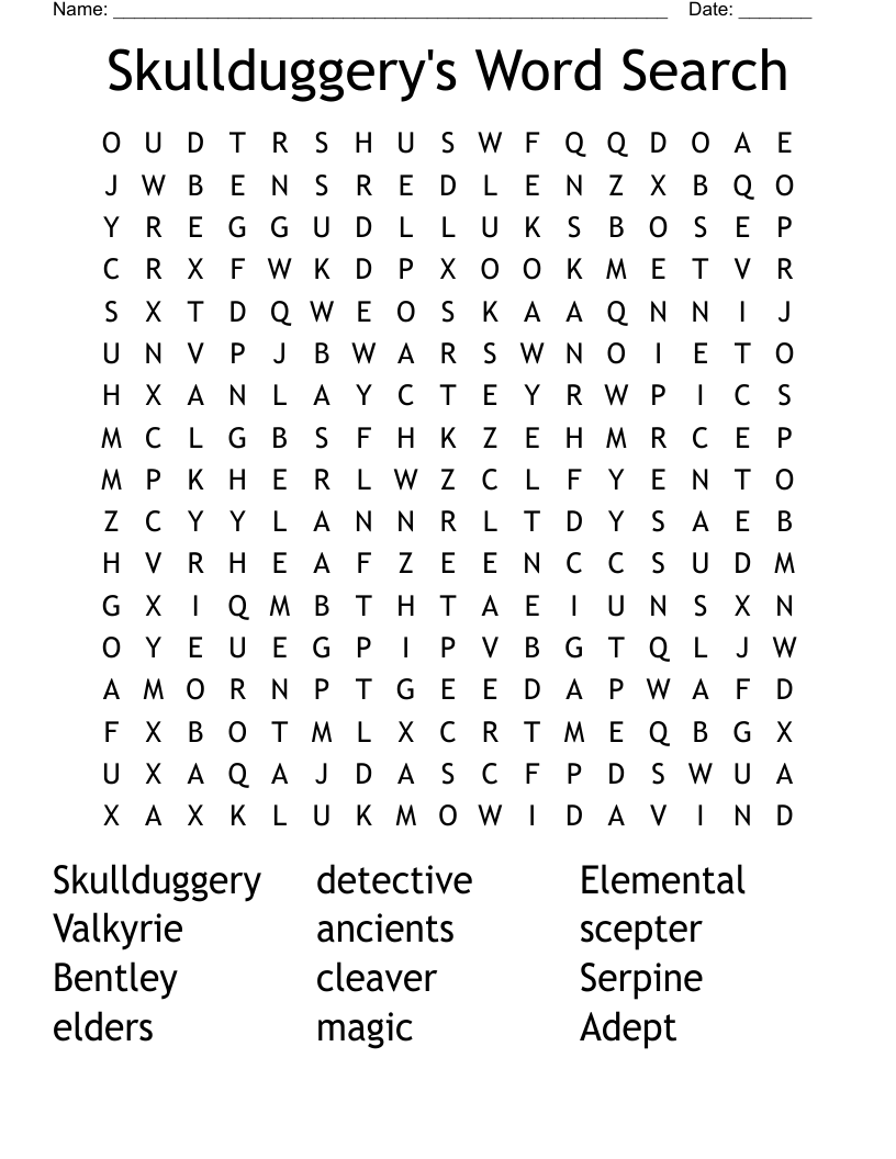 Skullduggery's Word Search