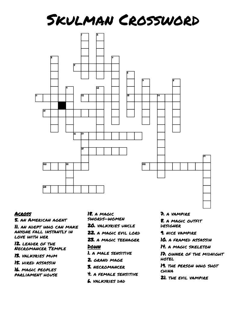 Skulman Crossword