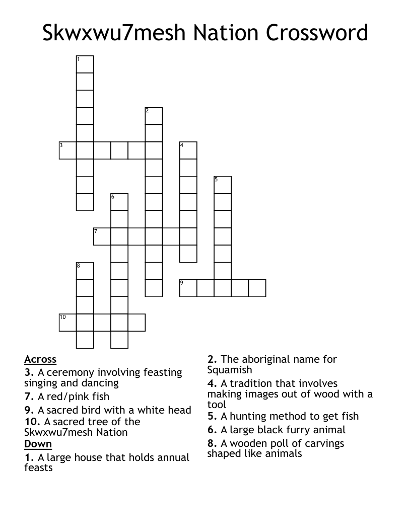 Skwxwu7mesh Nation Crossword