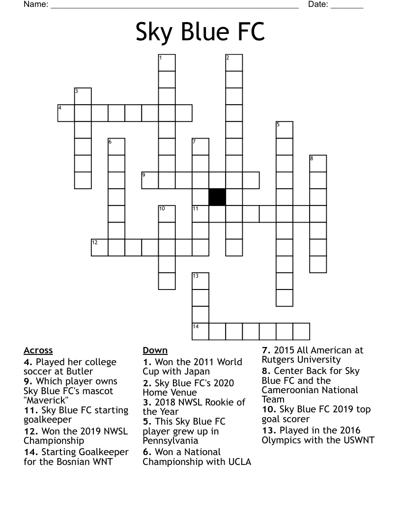 Sky Blue FC  Crossword