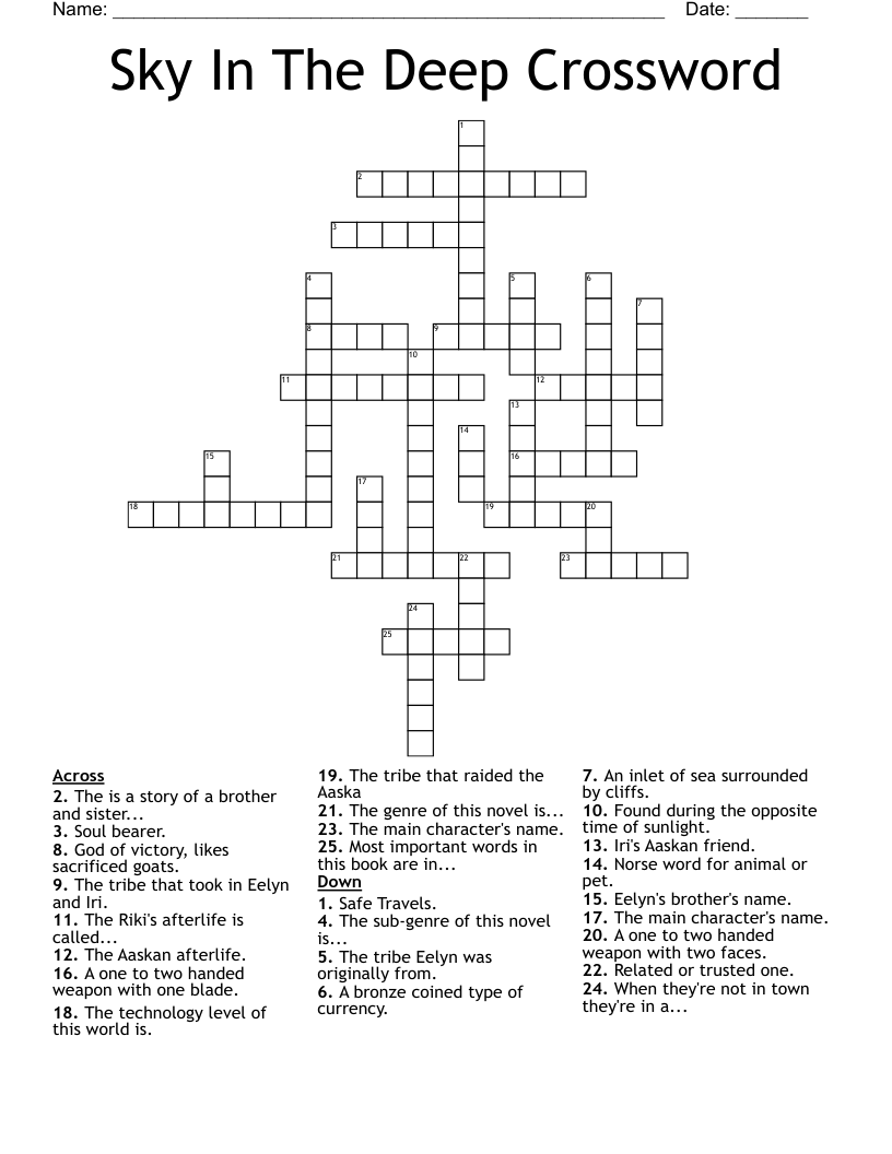Sky In The Deep Crossword