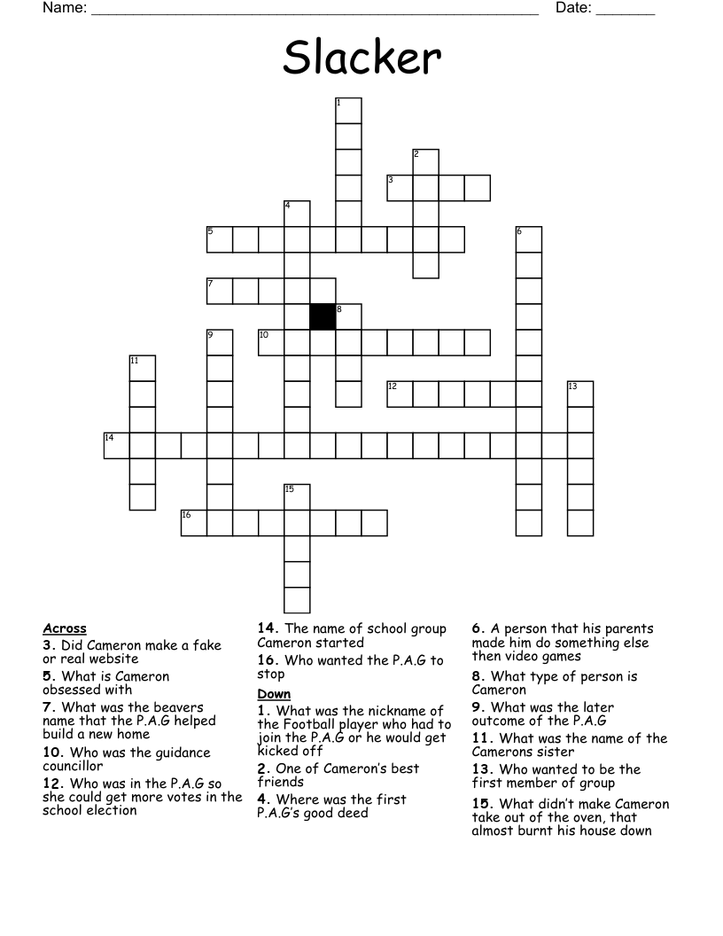 Slacker Crossword