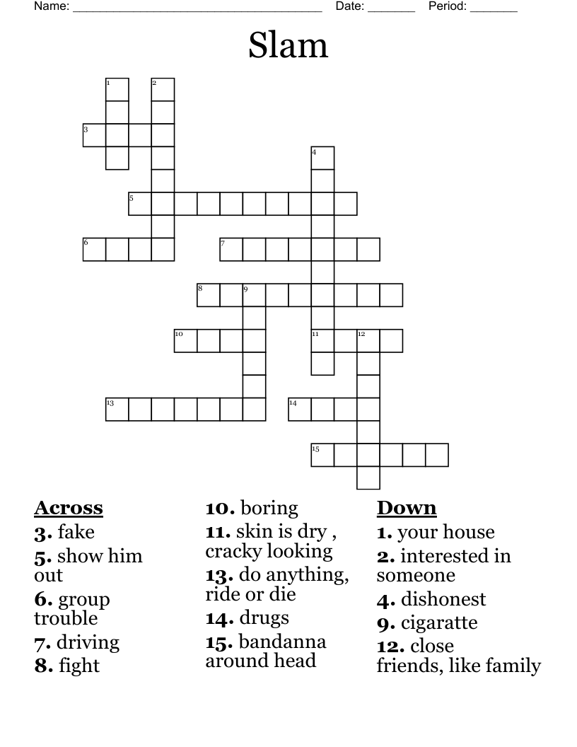 Slam  Crossword