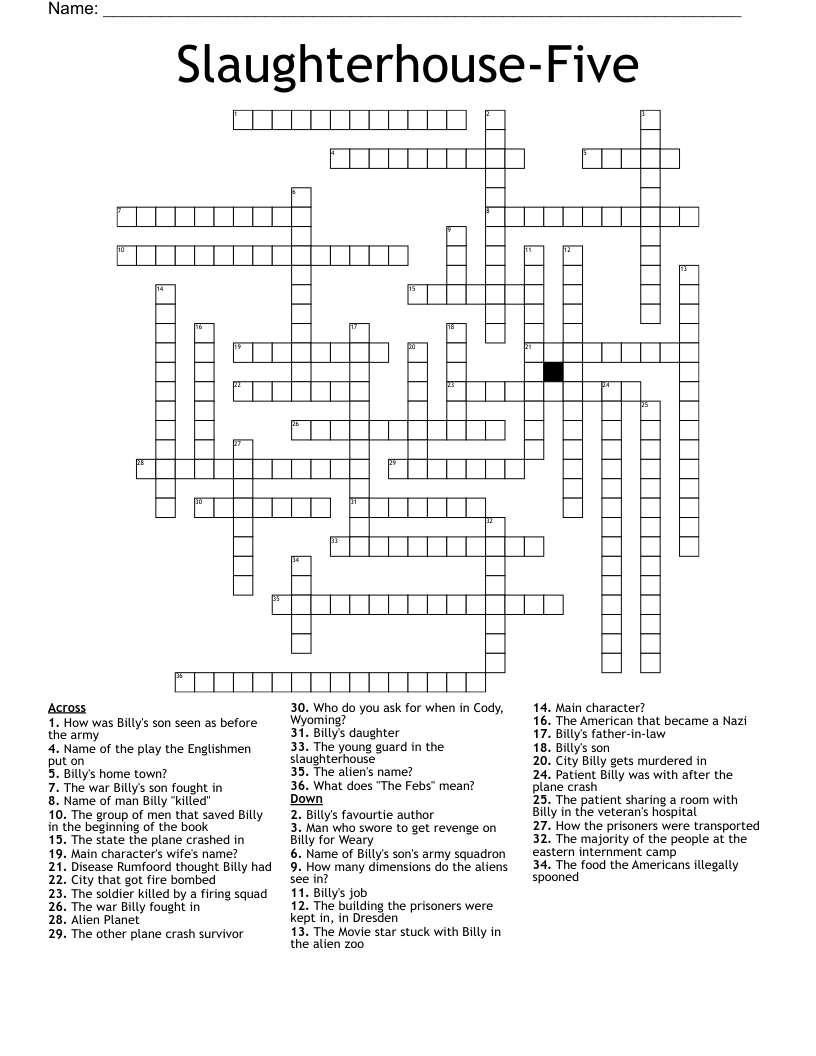 Slaughterhouse-Five Crossword