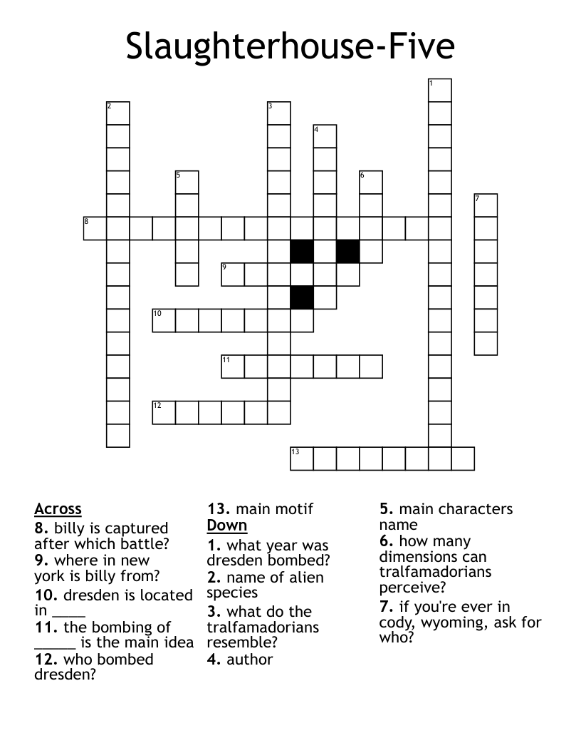 Slaughterhouse-Five Crossword