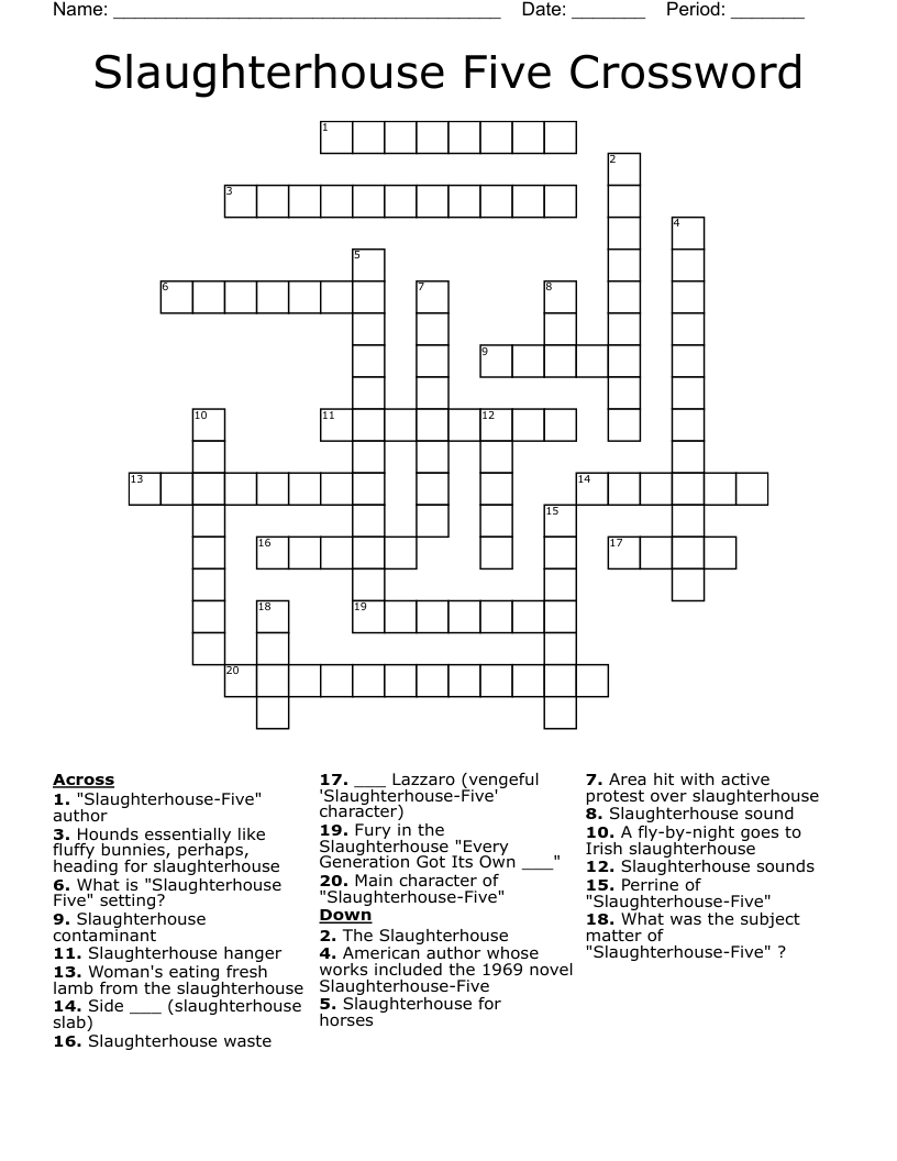 Slaughterhouse Five Crossword