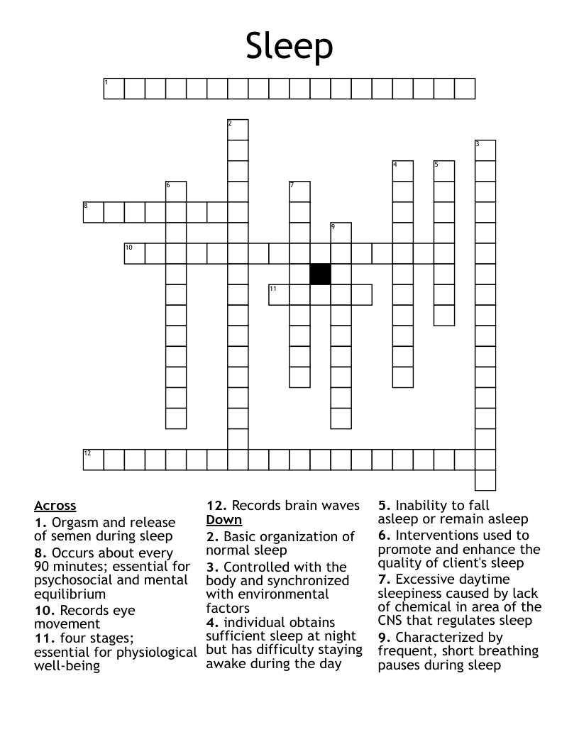 Sleep Crossword
