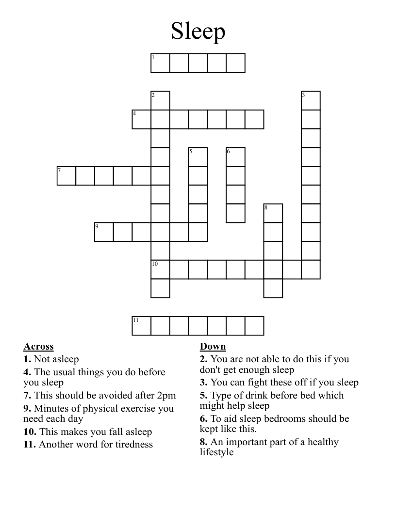 Sleep Crossword