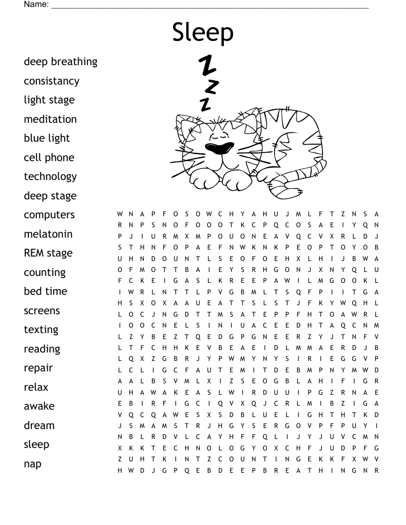 Sleep Word Search