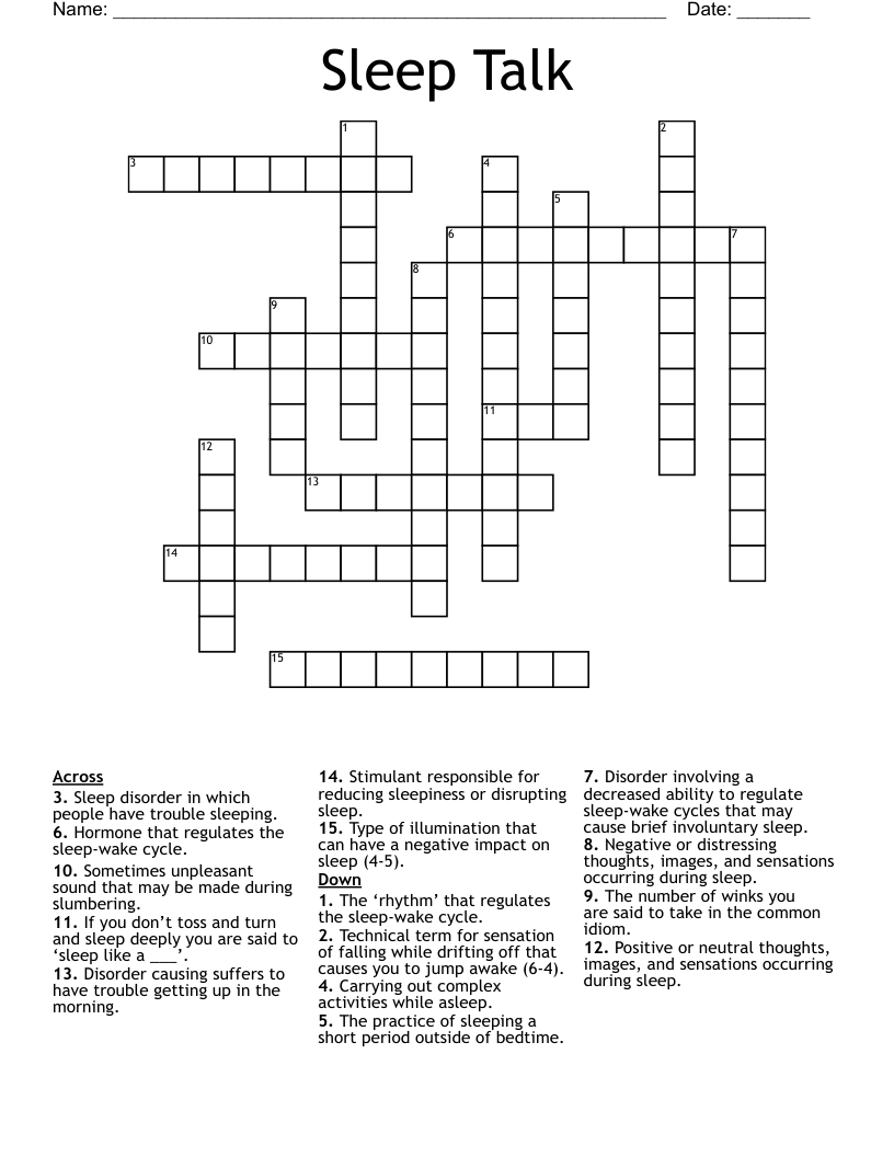 Sleep Talk Crossword