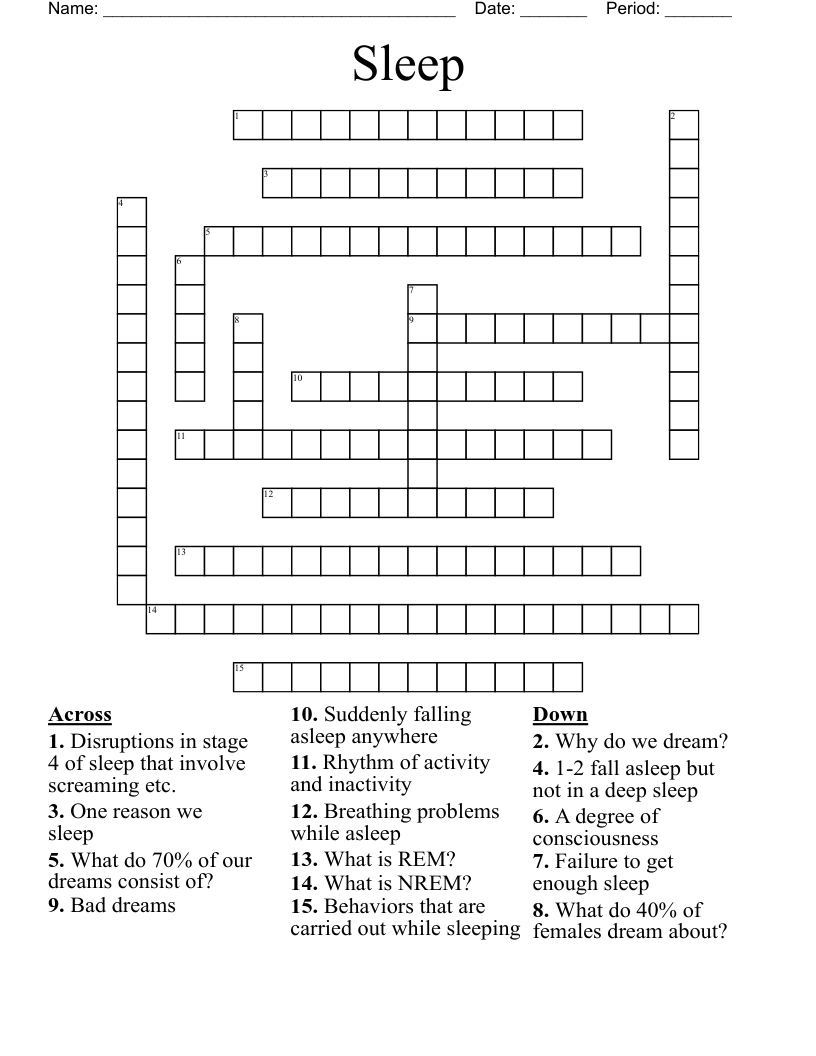 Sleep  Crossword
