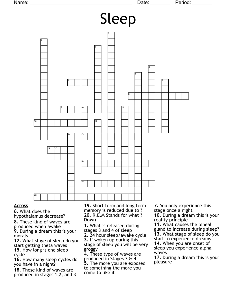 Sleep  Crossword