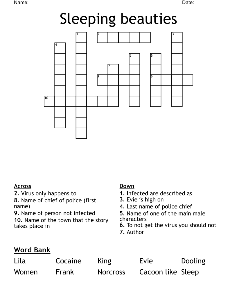 Sleeping beauties Crossword