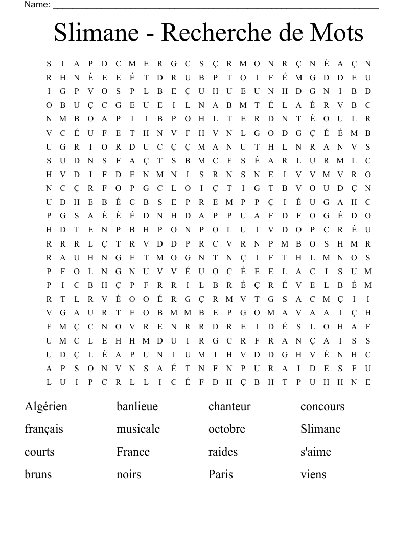 Slimane - Recherche de Mots Word Search