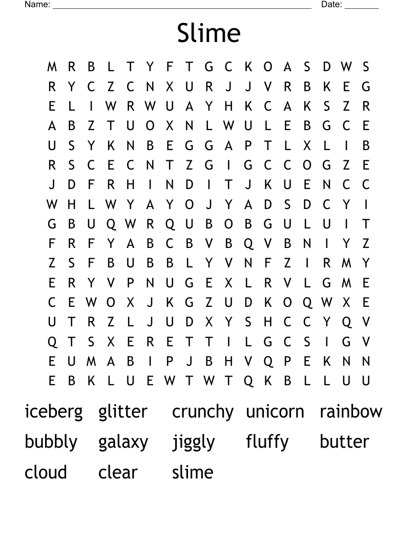 Slime Word Search