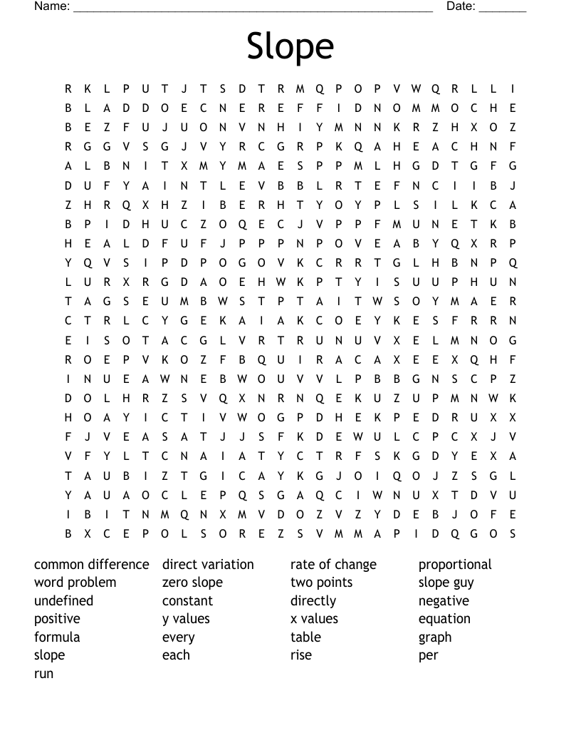 Slope Word Search