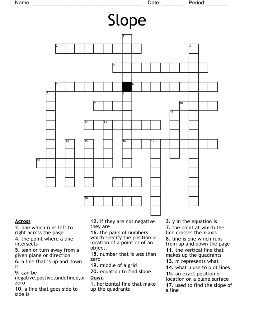 Slope Crossword