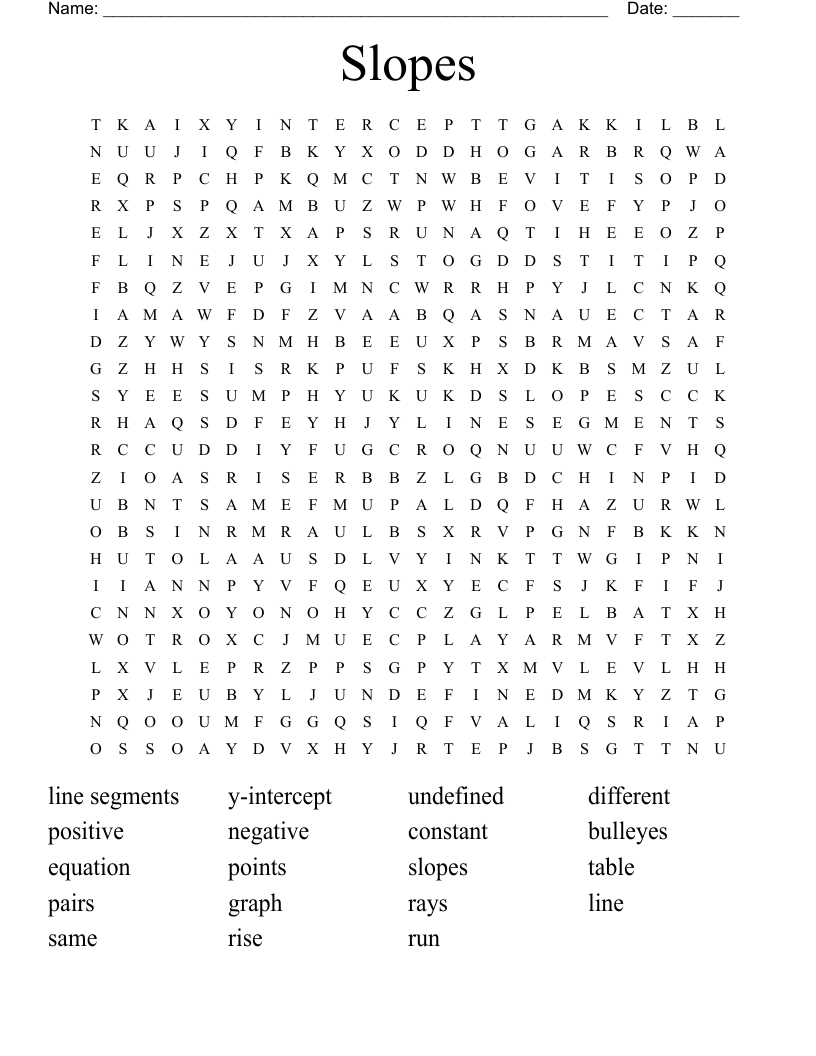 Slopes Word Search